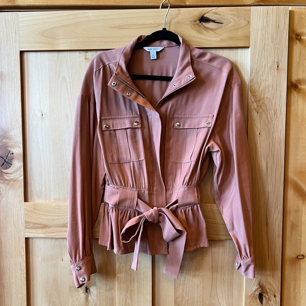 🚨 FINAL SALE 🚨 Nine West Belted Utility Jacket, Size M, Mocha Frosting